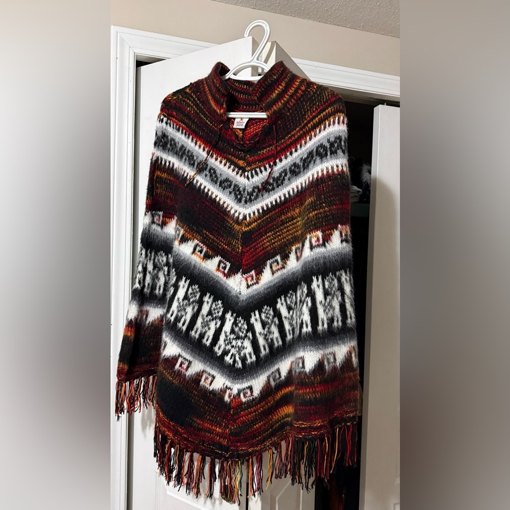 Alpaca Warehouse Multicolor Alpaca Poncho - One Size
